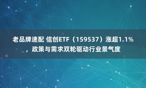 老品牌速配 信创ETF（159537）涨超1.1%，政策与需求双轮驱动行业景气度