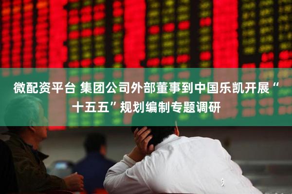 微配资平台 集团公司外部董事到中国乐凯开展“十五五”规划编制专题调研